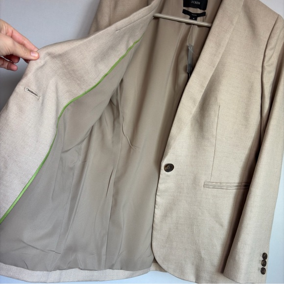 J Crew Parke Blazer Sz 4 Flax Beige Linen Blend Single Button Jacket NWT Career - Picture 12 of 14